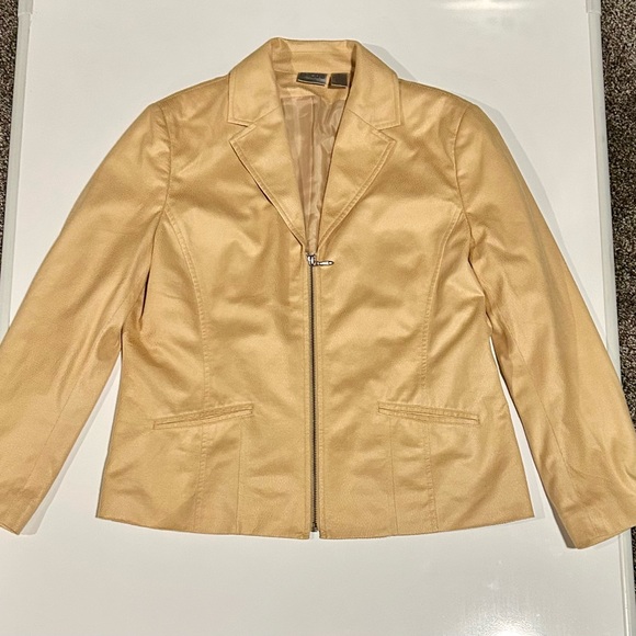 Chico's Jackets & Blazers - VNTG Chico's Yellow Snakeskin Embossed Faux Suede Jacket, Women’s Large